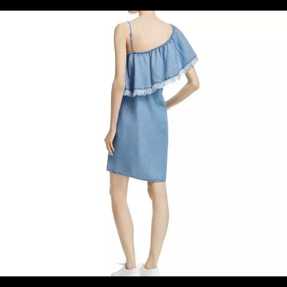 ✨ NWT Splendid blue denim one shoulder dress small - Picture 2 of 5